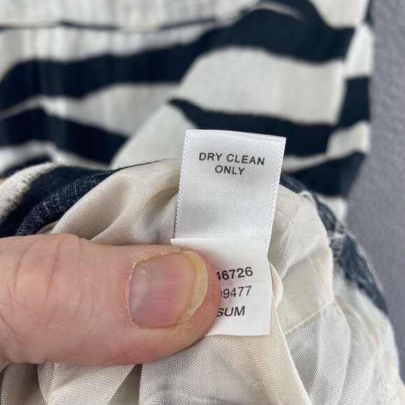 Banana Republic Dress Women 10 Ivory Black Zebra Stripe Linen Sheath Career Work - Picture 7 of 11